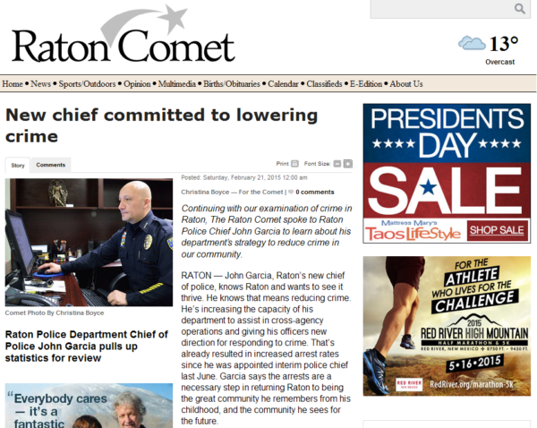 Former Security Forces Defender Appointed as Raton NM Police Chief ...