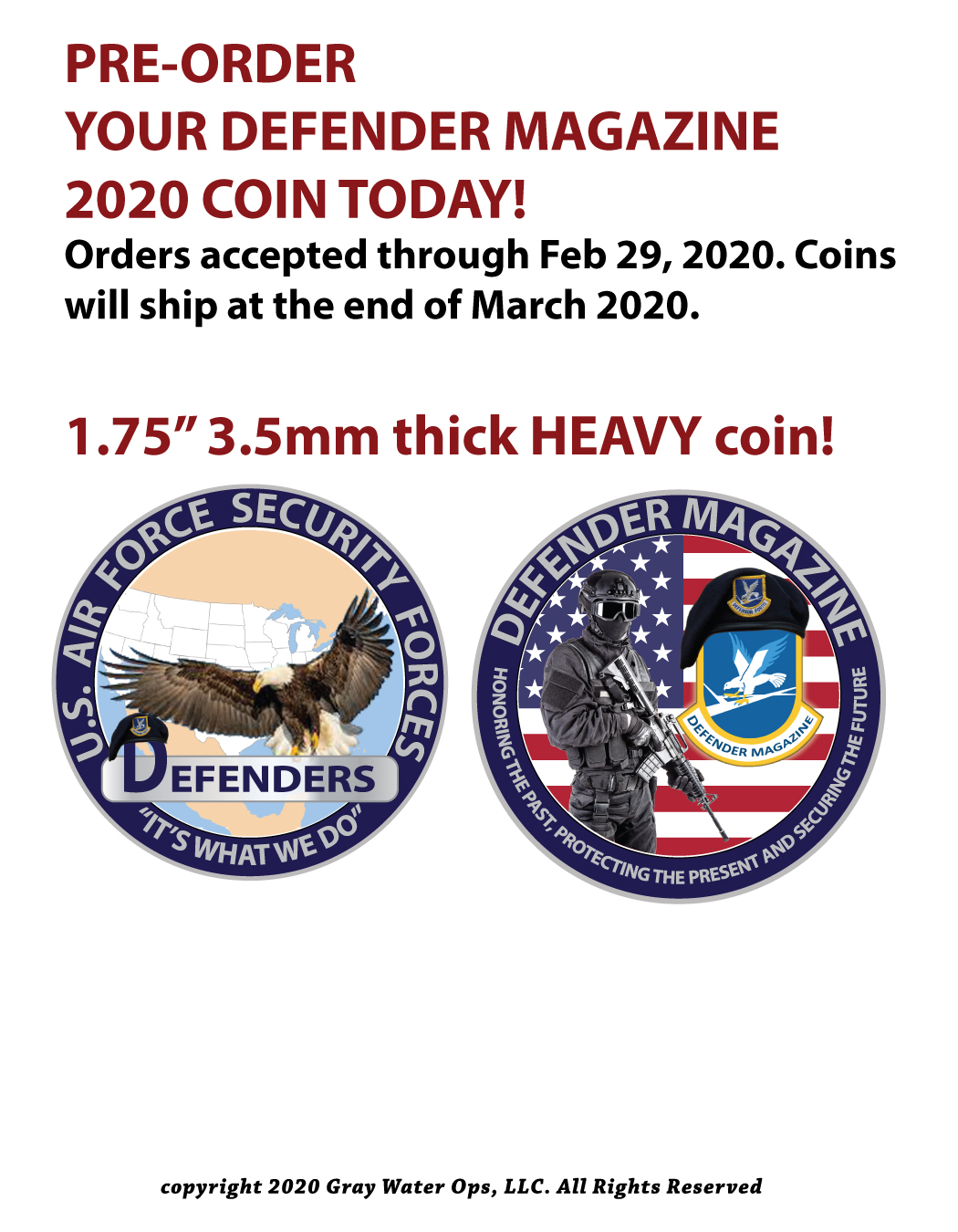Defender Magazine February 2020 Challenge Coin