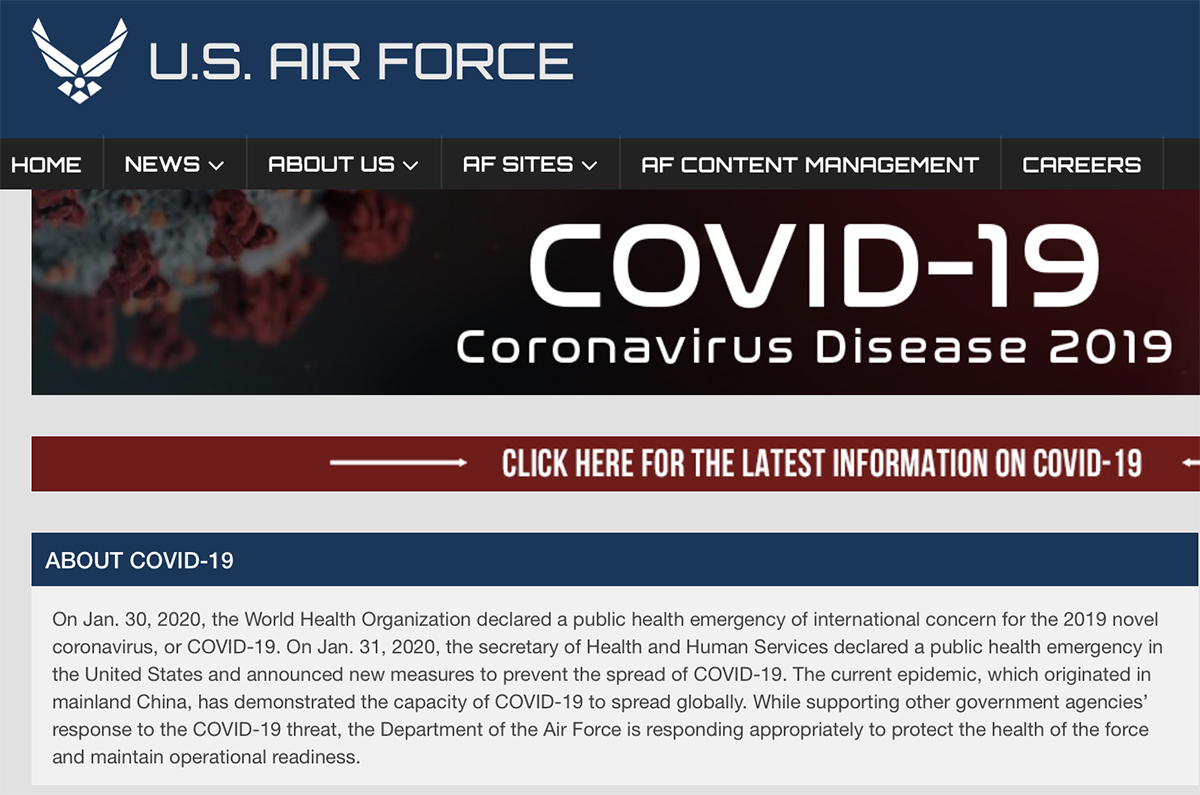 U.S. Air Force COID-19 Website